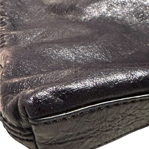 Tory Burch Dena Leather Crossbody Bag Handbag Folding Magnetic Flap Black - Picture 9 of 14